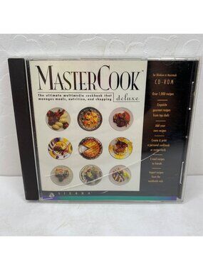 Vintage Sierra MasterCook Deluxe CD-ROM Multimedia Cookbook 1000+ Gourmet Recipe